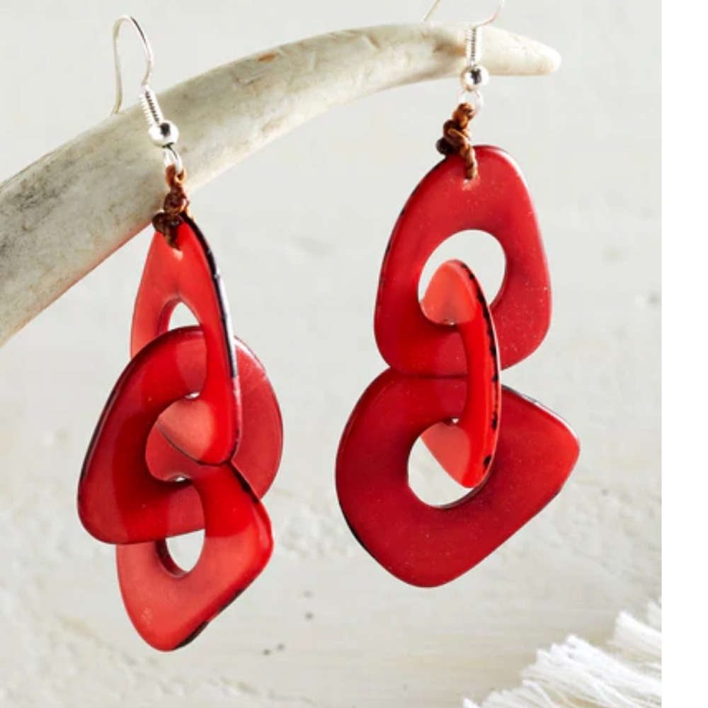 NWOT Petalura Red Earrings